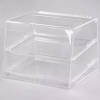 Cal-Mil 254 Classic Two Tier Acrylic Display Case with Rear Door - 15" x 13" x 11"