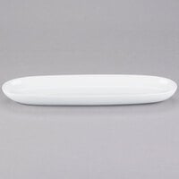 World Tableware BW-6711 Chef's Selection II 14 inch x 4 1/4 inch Ultra Bright White Porcelain Coupe Tray - 12/Case