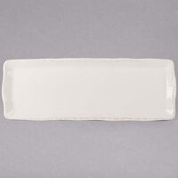 World Tableware FH-529 Farmhouse 16 inch x 5 3/4 inch Rectangular Ivory (American White) Long Porcelain Tray - 12/Case