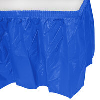Blue Plastic Table Skirt 14' x 29"