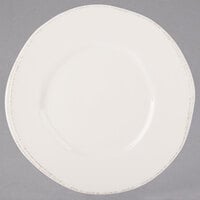 World Tableware FH-503 Farmhouse 10 1/2 inch Round Ivory (American White) Wide Rim Porcelain Plate - 12/Case