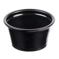 Choice 0.75 oz. Black Plastic Souffle Cup / Portion Cup - 100/Pack