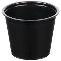 Choice 5.5 oz. Black Plastic Souffle Cup / Portion Cup - 100/Pack