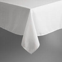 Intedge 54 inch x 54 inch Square Ivory 100% Polyester Hemmed Cloth Table Cover