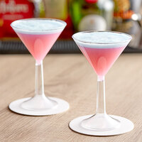 True Party Disposable Plastic Martini Glasses - Stemmed Clear Cocktail Cups  for Outdoors, Parties - 8oz Set of 12 