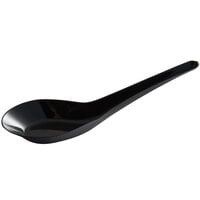 Visions 5 1/2 inch Black Plastic Asian Soup Spoon - 200/Case