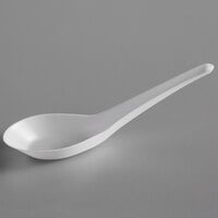 Visions 5 1/2" White Plastic Asian Soup Spoon - 50/Pack