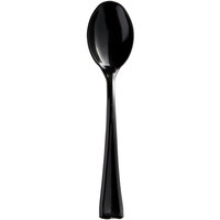 Visions 4 inch Black Plastic Tasting Spoon - 50/Pack