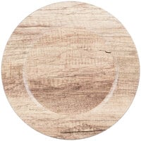 The Jay Companies 1270279 13 inch Round Poplar Faux Wood Melamine Charger Plate - 12/Pack