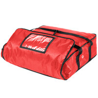 ServIt Insulated Pizza Delivery Bag, Red Soft-Sided Heavy-Duty Nylon, 18" x 18" x 5" - Holds Up To (2) 16" Pizza Boxes or (1) 18" Pizza Box