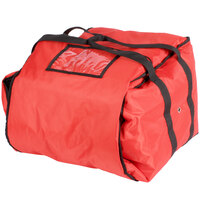 ServIt Insulated Pizza Delivery Bag, Red Soft-Sided Heavy-Duty Nylon, 16" x 16" x 13" - Holds Up To (6) 12" or 14" Pizza Boxes