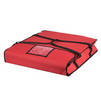 Choice Insulated Pizza Delivery Bag, Red Nylon, 24 inch x 24 inch x 5 inch - Holds Up To (2) 20 inch or 22 inch Pizza Boxes or (1) 24 inch Pizza Box