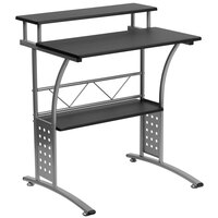 Flash Furniture NAN-CLIFTON-BK-GG Black Laminate Computer Desk with Metal Frame - 28 inch x 23 inch x 33 inch