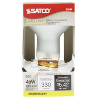 Satco S3849 45 Watt Frosted Incandescent General Service Light Bulb - 130V (R20)