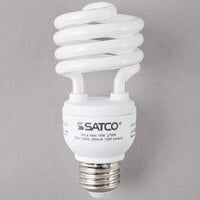 Satco S7224 18 Watt (75 Watt Equivalent) Warm White Mini Spiral Compact Fluorescent Light Bulb - 120V (T2)