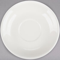 Choice 4 7/8 inch Ivory (American White) Rolled Edge Stoneware Saucer - 36/Case