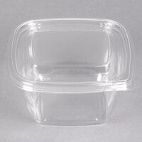 Sabert SureStrip® 16 oz. Clear PETE Square Tamper-Evident, Tamper-Resistant Bowl with Lid - 250/Case