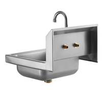 Regency 17 inch x 15 inch Wall Mounted Hand Sink with Gooseneck Faucet