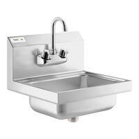 Regency 17" x 15" Wall Mounted Hand Sink with Gooseneck Faucet