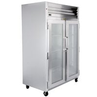 Traulsen G21010 2 Section Glass Door Reach In Refrigerator - Left / Right Hinged Doors