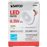 Satco S9383 6.5 Watt (50 Watt Equivalent) Warm White Narrow Flood LED Light Bulb - 120V (MR16)