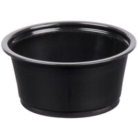 Choice 2 oz. Black Plastic Souffle Cup / Portion Cup - 2500/Case