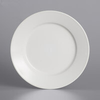 Acopa 5 1/2 inch Bright White Wide Rim Rolled Edge Stoneware Plate - 36/Case