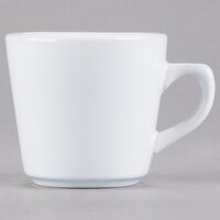 Acopa 7 oz. Bright White Rolled Edge Stoneware Tall Cup - 36/Case