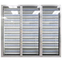 Styleline CL3080-LT Classic Plus 30" x 80" Walk-In Freezer Merchandiser Doors with Shelving - Anodized Satin Silver, Left Hinge - 3/Set