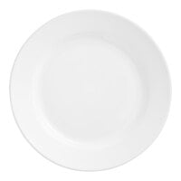 Acopa 10 1/2 inch Bright White Wide Rim Rolled Edge Stoneware Plate - 12/Case