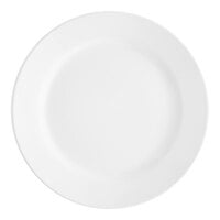 Acopa 11 1/4" Bright White Wide Rim Rolled Edge Stoneware Plate - 12/Case