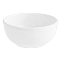 Acopa 13 oz. Bright White Rolled Edge Stoneware Nappie Bowl - 36/Case