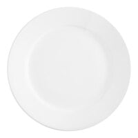 Acopa 9 5/8" Bright White Wide Rim Rolled Edge Stoneware Plate - 24/Case