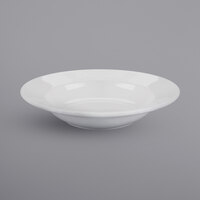 Acopa 16 oz. Bright White Wide Rim Rolled Edge Rim Stoneware Soup and Pasta Bowl - 12/Case