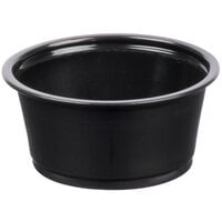 Choice 2 oz. Black Plastic Souffle Cup / Portion Cup - 100/Pack