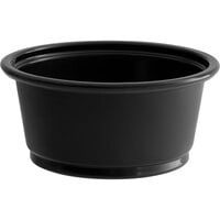 Choice 2 oz. Black Plastic Souffle Cup / Portion Cup - 100/Pack