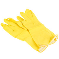 Extra Large Multi-Use Yellow Rubber Fully Lined Gloves, Pair - 12/Pack