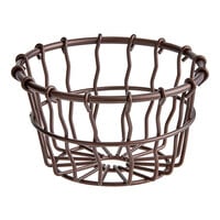 American Metalcraft WBBS Bronze Round Wire Basket - 5" x 3 1/8"