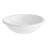 Acopa 3.5 oz. Bright White Rolled Edge Stoneware Fruit Bowl / Monkey Dish - 36/Case