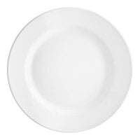 Acopa 8 1/4" Bright White Wide Rim Rolled Edge Stoneware Plate - 36/Case