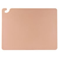 San Jamar 6007815 Cut-N-Carry® 24 inch x 18 inch x 1/2 inch Brown Cutting Board with Hook