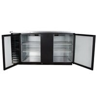 Beverage-Air BB68HC-1-G-B 69 inch Black Counter Height Glass Door Back Bar Refrigerator