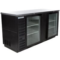 Beverage-Air BB68HC-1-G-B 69" Black Counter Height Glass Door Back Bar Refrigerator