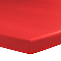 Creative Converting 37327 Stay Put Real Red 30 inch x 96 inch Rectangular Plastic Tablecloth with Elastic