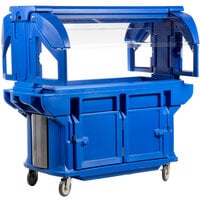 Cambro VBRU5186 Navy Blue 5' Versa Ultra Food / Salad Bar with Storage and Standard Casters