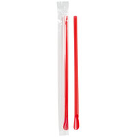 Choice 8 inch Super Jumbo Red Wrapped Spoon Straw   - 7500/Case