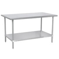 Advance Tabco SAG-245 24" x 60" 16 Gauge Stainless Steel Commercial Work Table with Undershelf