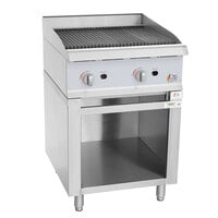 Cooking Performance Group 24CBLSBNL Natural Gas 24" Lava Briquette Charbroiler with Storage Base - 80,000 BTU