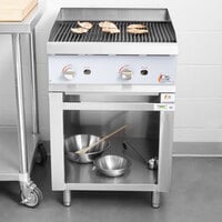 Cooking Performance Group 24CBLSBNL Natural Gas 24 inch Lava Briquette Charbroiler with Storage Base - 80,000 BTU