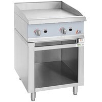 Cooking Performance Group 24GMSBNL Natural Gas 24" 2 Burner Griddle with Manual Controls and Storage Base - 60,000 BTU